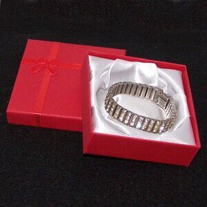 VTG 1920s L&M Sterling Silver and Rhinestone Bracelet